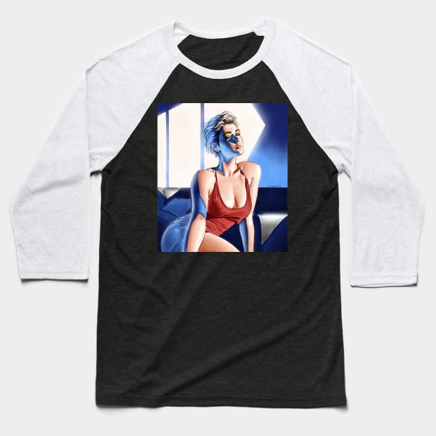 Blue Forever Baseball T-Shirt by Pablo Romero Art